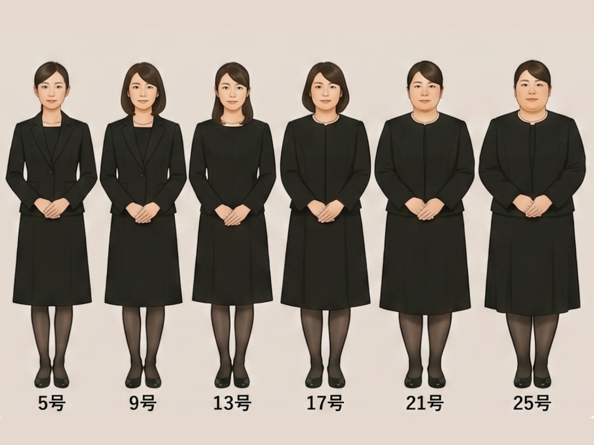 女性喪服で確認したいバスト・お腹・ヒップ・丈