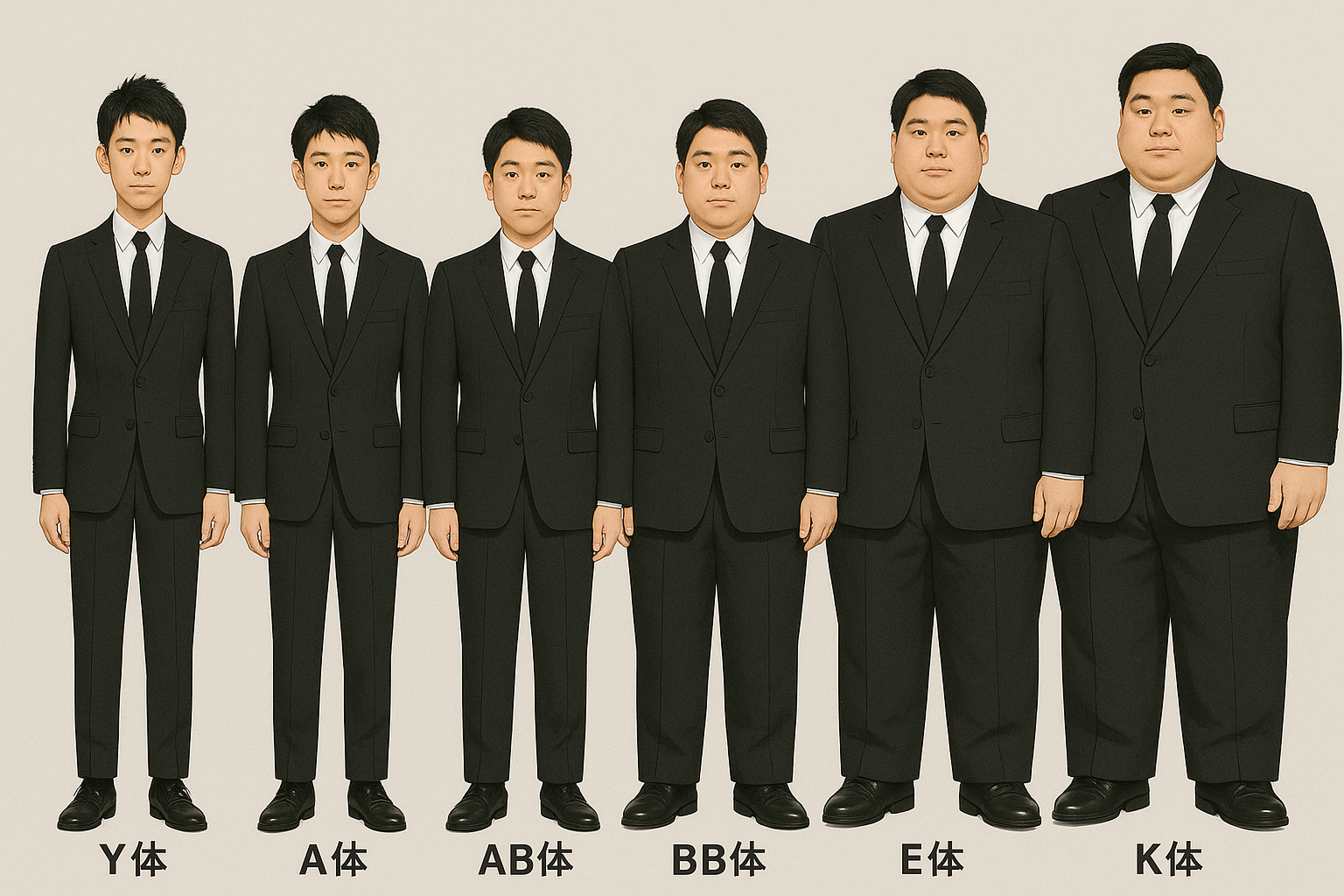 Y体・A体・AB体・BB体・E体・K体の違い