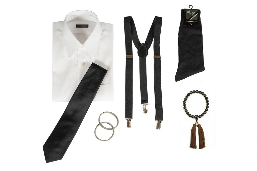 喪服・礼服に必要なシャツ・靴・黒ネクタイ・数珠・ベルトすべてをレンタルできます。靴サイズは２５㎝～27.5㎝まであります。名古屋で喪服レンタルを探している方ぜひ小物もレンタルしてください